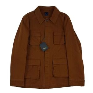 Giannetto Portofino Identity Orange Thick Cotton Shirt Jacket Size Mens 42 NWT